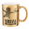 Mug ceramic, gold mirror, 330ml