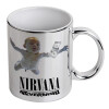 Mug ceramic, silver mirror, 330ml