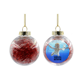 Nirvana nevermind, Transparent Christmas tree ball ornament with red filling 8cm