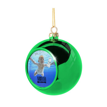 Nirvana nevermind, Green Christmas tree ornament ball 8cm