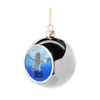 Nirvana nevermind, Silver 8cm Christmas tree ball ornament