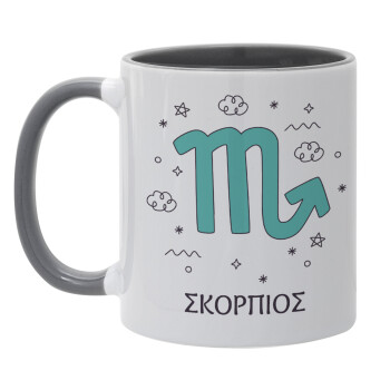 Ζώδια Σκορπιός, Mug colored grey, ceramic, 330ml