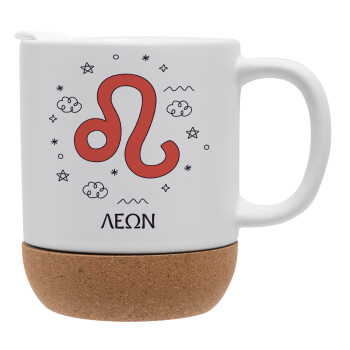 Ζώδια Λέων, Ceramic coffee mug Cork (MAT), 330ml (1pcs)