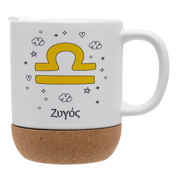 Ζώδια Ζυγός, Ceramic coffee mug Cork (MAT), 330ml (1pcs)