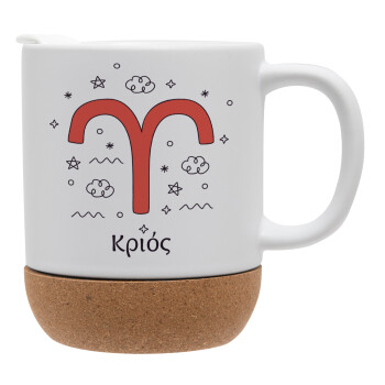 Ζώδια Κριός, Ceramic coffee mug Cork (MAT), 330ml (1pcs)