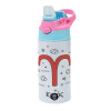 Children's hot water bottle, stainless steel, with safety straw, Pink/BlueCiel (360ml) BPA FREE