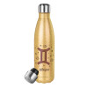 Glitter gold stainless steel thermos bottle, double-walled, 500ml