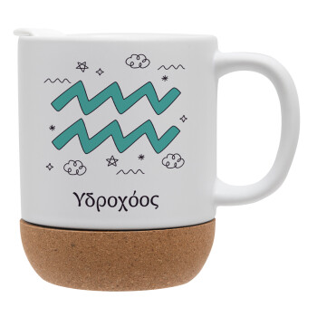 Ζώδια Υδροχόος, Ceramic coffee mug Cork (MAT), 330ml (1pcs)