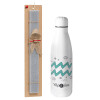 Easter Set, metallic Inox water bottle (700ml) & Easter scented flat candle (30cm) (GRAY)