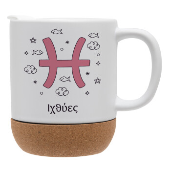 Ζώδια Ιχθύες, Ceramic coffee mug Cork (MAT), 330ml (1pcs)