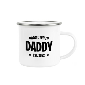 Promoted to Daddy, Metallic enamel cup white 360ml