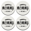 SET of 4 round wooden coasters (9cm)