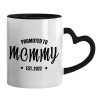 Mug heart black handle, ceramic, 330ml