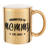 Mug ceramic, gold mirror, 330ml