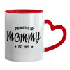 Mug heart red handle, ceramic, 330ml