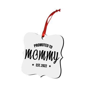 Promoted to Mommy, Christmas ornament polygon wooden 7.5cm