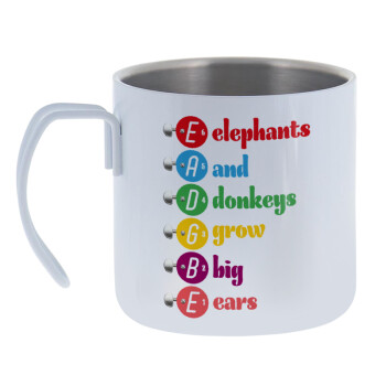 Elephants And Donkeys Grow Big Ears, Mug Stainless steel double wall 400ml