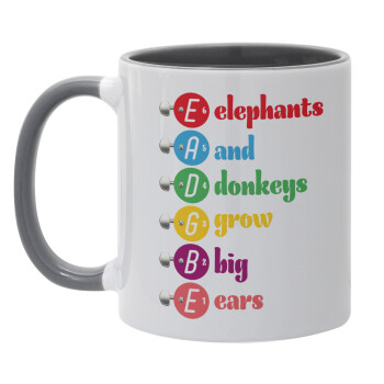 Elephants And Donkeys Grow Big Ears, Mug colored grey, ceramic, 330ml