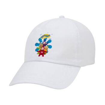 teletubbies, Καπέλο Ενηλίκων Baseball Λευκό 5-φύλλο (POLYESTER, ΕΝΗΛΙΚΩΝ, UNISEX, ONE SIZE)