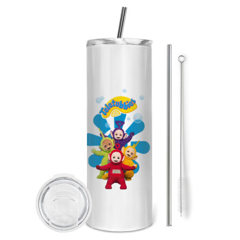 teletubbies, Eco friendly stainless steel tumbler 600ml, with metal straw & cleaning brush