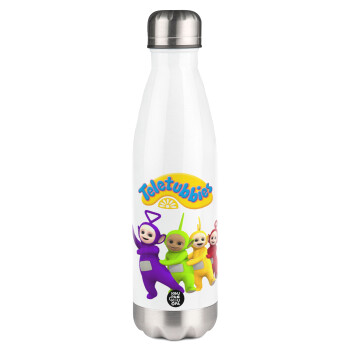 teletubbies Tinky-Winky, Dipsy, Laa Laa and Po, Metal mug thermos White (Stainless steel), double wall, 500ml