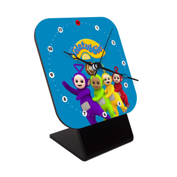 teletubbies Tinky-Winky, Dipsy, Laa Laa and Po, Quartz Wooden table clock with hands (10cm)