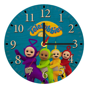 teletubbies Tinky-Winky, Dipsy, Laa Laa and Po, Ρολόι τοίχου ξύλινο plywood (20cm)