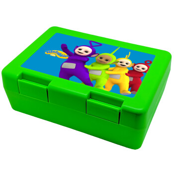 teletubbies Tinky-Winky, Dipsy, Laa Laa and Po, Children's cookie container GREEN 185x128x65mm (BPA free plastic)