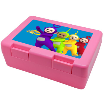 teletubbies Tinky-Winky, Dipsy, Laa Laa and Po, Children's cookie container PINK 185x128x65mm (BPA free plastic)