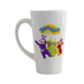 teletubbies Tinky-Winky, Dipsy, Laa Laa and Po, Κούπα κωνική Latte Μεγάλη, κεραμική, 450ml