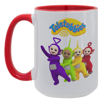 teletubbies Tinky-Winky, Dipsy, Laa Laa and Po, Κούπα Mega 15oz, κεραμική Κόκκινη, 450ml