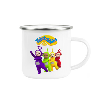 teletubbies Tinky-Winky, Dipsy, Laa Laa and Po, Metallic enamel cup white 360ml