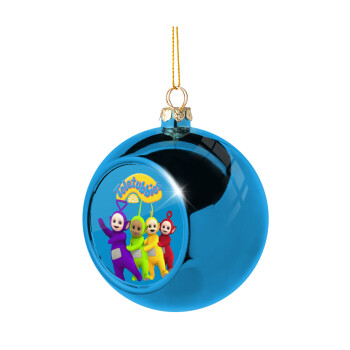 teletubbies Tinky-Winky, Dipsy, Laa Laa and Po, Blue Christmas tree ball ornament 8cm