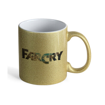 Farcry, Κούπα Χρυσή Glitter που γυαλίζει, κεραμική, 330ml