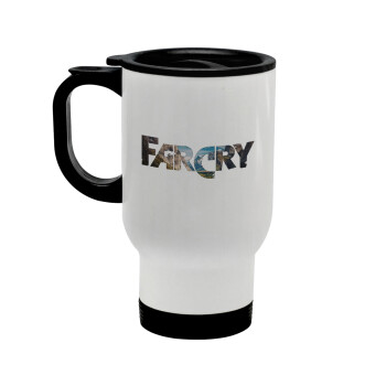 Farcry, Stainless steel travel mug with lid, double wall white 450ml