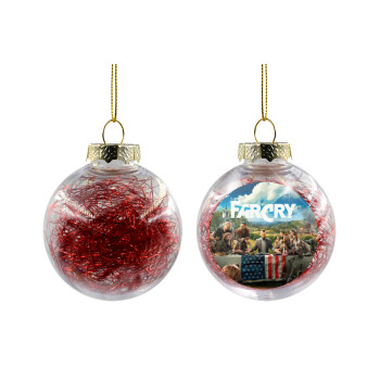 Farcry, Transparent Christmas tree ball ornament with red filling 8cm