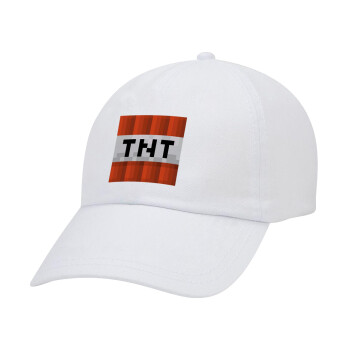 Minecraft TNT, Adult Baseball Cap White 5-panel (POLYESTER, ADULT, UNISEX, ONE SIZE)