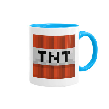 Minecraft TNT, Mug colored light blue, ceramic, 330ml