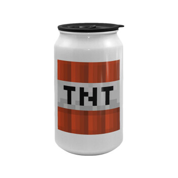 Minecraft TNT, Κούπα ταξιδιού μεταλλική με καπάκι (tin-can) 500ml