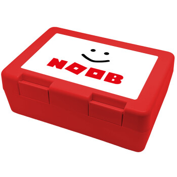NOOB, Παιδικό δοχείο κολατσιού ΚΟΚΚΙΝΟ 185x128x65mm (BPA free πλαστικό)