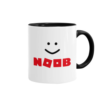 NOOB, Κούπα χρωματιστή μαύρη, κεραμική, 330ml
