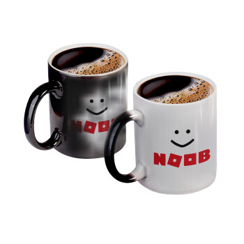 NOOB, Color changing magic Mug, ceramic, 330ml when adding hot liquid inside, the black colour desappears (1 pcs)