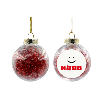 NOOB, Transparent Christmas tree ball ornament with red filling 8cm