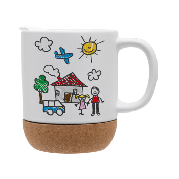 Children's drawing, Ceramic coffee mug Cork (MAT), 330ml (1pcs)