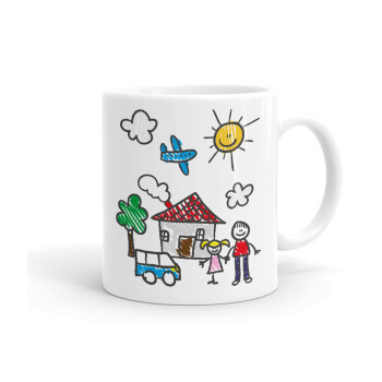 Children's drawing, Ceramic coffee mug, 330ml (1pcs)
