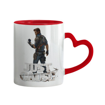 Just Gause, Mug heart red handle, ceramic, 330ml