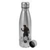 Metallic water bottle, stainless steel, 750ml