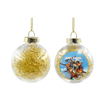 Just Gause, Transparent Christmas tree ball ornament with gold filling 8cm