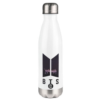 BTS, Metal mug thermos White (Stainless steel), double wall, 500ml