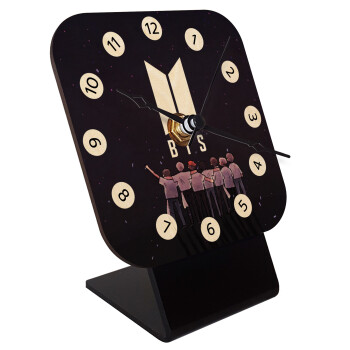 BTS, Quartz Table clock in natural wood (10cm)